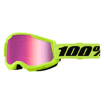 Okuliare 100% Strata 2 Neon Yellow - Mirror Pink Lens