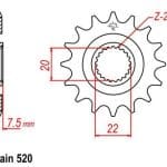 Vývodové koliečko JTF1323 Honda CRF 250 (04-17) CR 125 (04-07)