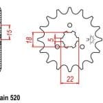 Vývodové koliečko JTF1445 Kawasaki KX 125 (94-08)