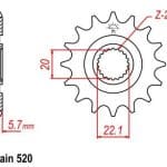 Vývodové koliečko JTF1590 Yamaha YZ 125 (05-) YZF/WRF 250 (01-)