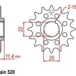 Vývodové koliečko JTF1902 KTM LC4 600 (88-93) LC4 620 (90-02) LC4 640 (99-06)
