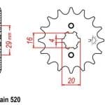 Vývodové koliečko JTF422 Kawasaki KX 125 (80-93) Yamaha YZ 125 (77-86)