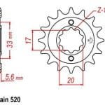 Vývodové koliečko JTF430 Kawasaki KXF 250 (04-05) Suzuki RMZ 250 (04-06)
