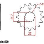 Vývodové koliečko JTF565 Kawasaki KX 250 (99-08) Yamaha YZ 250 (99-) YZF/WRF 400/426/450 (99-)