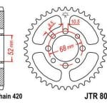 Rozeta oceľová JT Pitbike - reťaz 420
