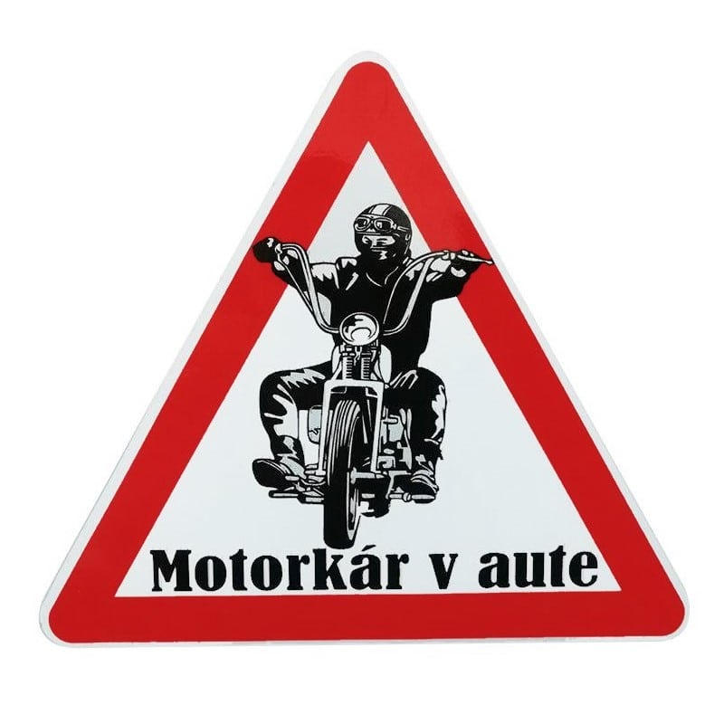 MOTORKAR V AUTE Nálepka Motorkár v aute – Obrázok 1