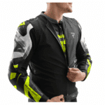 Kožená bunda Rebelhorn Inferno Black/Fluo Yellow – Obrázok 3