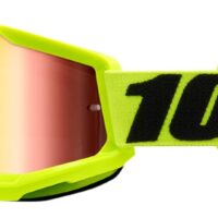 Okuliare 100% Strata 2 Fluo Yellow Mirror Red Lens - detské