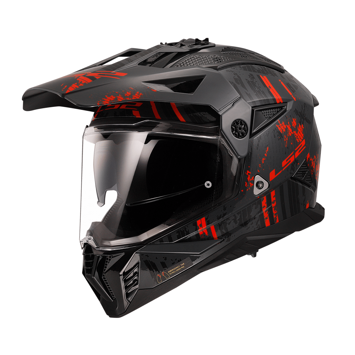 LS2 MX702 PIONEER II CRAZY BLACK RED Prilba LS2 MX702 Pioneer II Crazy Black/Red – Obrázok 1