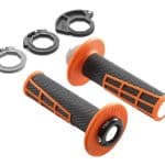 Rukoväte ODI EMIG V2 HALF WAFFLE ORANGE/BLACK OPEN END (KTM originál diel) - s rýchlopalom