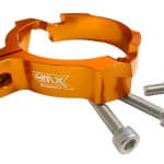 Chránič výfukovej príruby 4MX KTM SX/EXC/XC 250/300 (17-) Husqvarna TC/TE 250/300 (17-) Gas Gas - oranžový