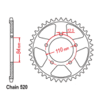 Rozeta oceľová Esjot 50-32161-40 Honda CMX 500 Rebel (17-25) – Obrázok 2