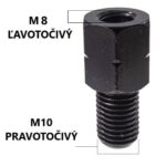 Adaptér (nadstavec) na spätné zrkadlá M10 pravý závit na M8 ľavý závit - čierny – Obrázok 2